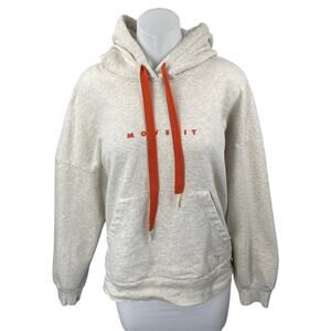 Mother Move It Women's Gray Red Hoodie Hooded Sweater Sweatshirt Top Size M